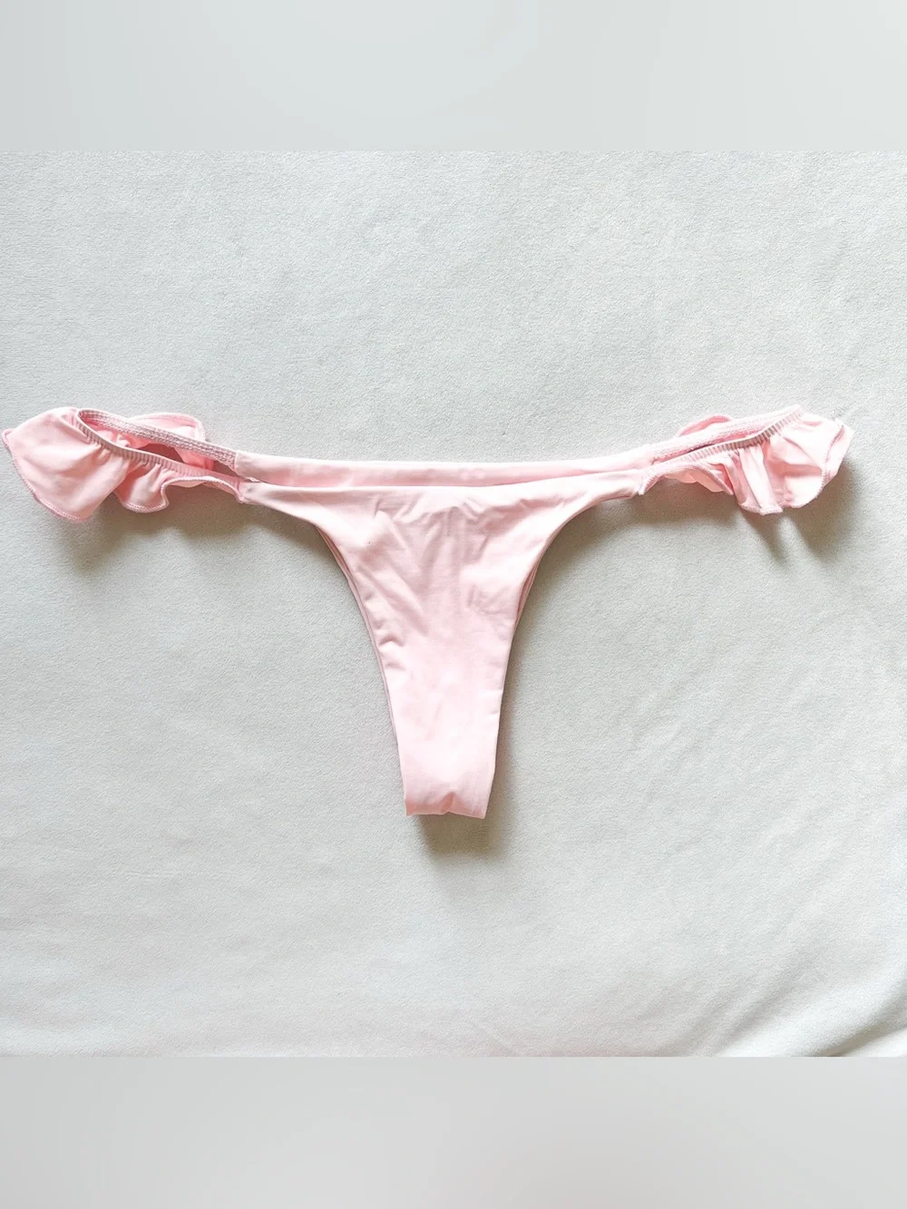 Frankie's Bikinis Pastel Pink Ruffled Bikini Bottom - Small